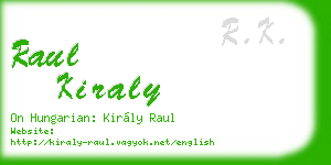 raul kiraly business card